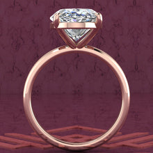 Load image into Gallery viewer, 4.5 Carat Medium Oval Cut 4 Prong Solitaire D Color Basket Moissanite Ring