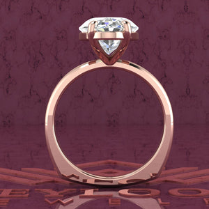 5.5 Carat Elongated Oval Cut 4 Prongs Solitare D Color Basket Moissanite Ring