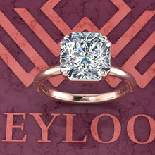 Load image into Gallery viewer, 3.5 Carat Square Radiant Cut 4 Prong Solitaire D Color Basket Moissanite Ring