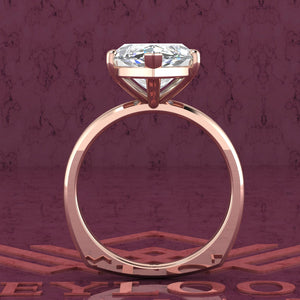 5 Carat Marquise Cut 6 Prongs Solitaire Euro Shank D Color Basket Moissanite Ring