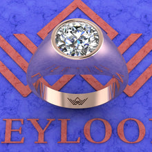 Load image into Gallery viewer, 3 CT Round Cut Bazel Man&#39;s Moissanite Engagement Ring D Color