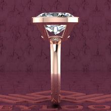 Load image into Gallery viewer, 4.5 Carat Fat Oval Cut Bezel Euro Shank Solitaire D Color Moissanite Ring