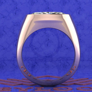 3.2 CT Marquise Cut Bazel Man's Moissanite Engagement Ring D Color