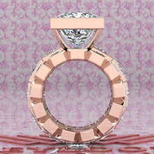 Load image into Gallery viewer, 20.85 CTW Princess Cut Two-Piece Bridal D Color Bezel Moissanite Set