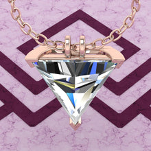 Load image into Gallery viewer, 10 CT Triangle Cut Solitaire Basket Moissanite Necklace D Color
