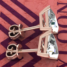 Load image into Gallery viewer, 4 CT x2 Triangle Cut Stud D Color Basket Moissanite Earrings