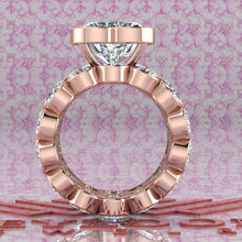 Load image into Gallery viewer, 15.4 CTW Heart Cut Two-Piece Bridal D Color Bezel Moissanite Set