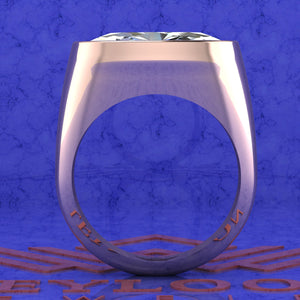 10.5 CT Elongated Oval Cut Bazel Man's Moissanite Engagement Ring D Color