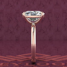 Load image into Gallery viewer, 5 Carat Medium Cushion Cut 4 Prongs Solitare D Color Basket Moissanite Ring