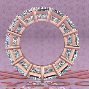 19.5 CTW Princess Cut Eternity Bands D Color Basket Moissanite Ring