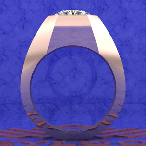 3.5 CT Square Radiant Cut Bazel Man's Moissanite Engagement Ring D Color