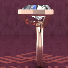 Load image into Gallery viewer, 7.5 Carat Trilliant Cut Bezel Euro Shank D Color Solitaire Moissanite Ring