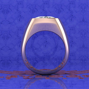 6.1 CT Medium Cushion Cut Man Engagement Ring D Color Bezel Moissanite Ring