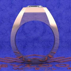 3.5 CT Ascher Cut Bazel Man's Moissanite Engagement Ring D Color Active