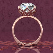 Load image into Gallery viewer, 9 Carat Medium Radiant Cut 9 Prong Solitaire Tulip Euro Shank D Color Moissanite Ring