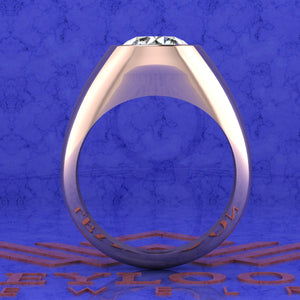 3 CT Round Cut Bazel Man's Moissanite Engagement Ring D Color
