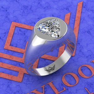 3 CT Trilliant Cut Bazel Man's Moissanite Engagement Ring D Color