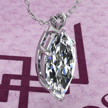 Load image into Gallery viewer, 8 CT Marquise Cut Solitaire Basket Moissanite Necklace D Color