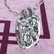 Load image into Gallery viewer, 8 CT Medium Cushion Cut Solitaire Basket Moissanite Necklace D Color