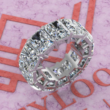 Load image into Gallery viewer, 24 CTW Medium Radiant Cut Eternity Bands D Color Basket Moissanite Ring