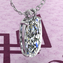 Load image into Gallery viewer, 10 CT Elongated Cushion Cut Solitaire Basket Moissanite Necklace D Color