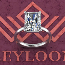 Load image into Gallery viewer, 4.5 Carat Medium Radiant Cut 4 Prongs Solitaire D Color Basket Moissanite Ring