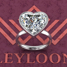 Load image into Gallery viewer, 8 Carat Heart Cut Bezel Euro Shank Solitaire D Color Moissanite Ring