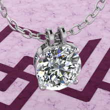 Load image into Gallery viewer, 5.5 CT Fat Oval Cut Solitaire Basket Moissanite Necklace D Color