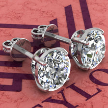 Load image into Gallery viewer, 2.5 CT x2 Fat Oval Cut Stud D Color Basket Moissanite Earrings