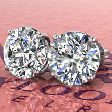 Load image into Gallery viewer, 5 CT x2 Round Cut Stud D Color Basket Moissanite Earrings