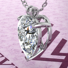 Load image into Gallery viewer, 8 CT Pear Cut Solitaire Basket Moissanite Necklace D Color