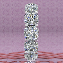 Load image into Gallery viewer, 12 CTW Square Radiant Cut Eternity Bands D Color Basket Moissanite Ring