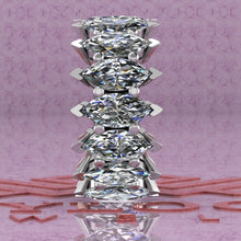 Load image into Gallery viewer, 8.8 CTW Marquise Cut Eternity Bands D Color Basket Moissanite Ring