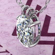 Load image into Gallery viewer, 8 CT Medium Oval Cut Solitaire Basket Moissanite Necklace D Color