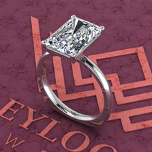 Load image into Gallery viewer, 4.5 Carat Medium Radiant Cut 4 Prongs Solitaire D Color Basket Moissanite Ring