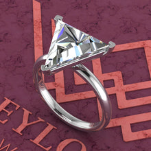 Load image into Gallery viewer, 5 Carat Triangle Cut 3 Prongs Solitaire D Color Basket Moissanite Ring