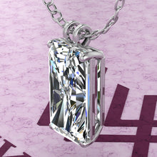 Load image into Gallery viewer, 12 CT Elongated Radiant Cut Solitaire Basket Moissanite Necklace D Color