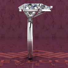 Load image into Gallery viewer, 7 Carat Pear Cut 5 Prong Solitaire Euro Shank D Color Basket Moissanite Ring