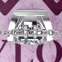 Load image into Gallery viewer, 9 CT Princess Cut Solitaire Basket Moissanite Necklace D Color