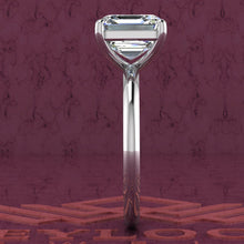 Load image into Gallery viewer, 3 Carat Asscher Cut 4 Prong Solitaire D Color Basket Moissanite Ring