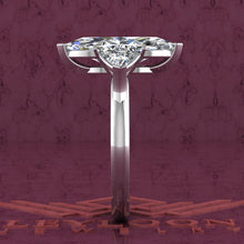 Load image into Gallery viewer, 4.2 CTW Marquise Cut Three-Stone D Color Basket Moissanite Ring