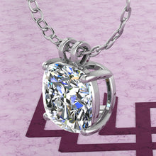 Load image into Gallery viewer, 6.5 CT Square Cushion Cut Solitaire Basket Moissanite Necklace D Color