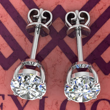 Load image into Gallery viewer, 4.5 CT x2 Medium Oval Cut Stud D Color Basket Moissanite Earrings