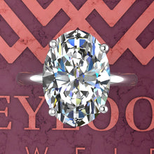 Load image into Gallery viewer, 4.5 Carat Medium Oval Cut 4 Prong Solitaire D Color Basket Moissanite Ring