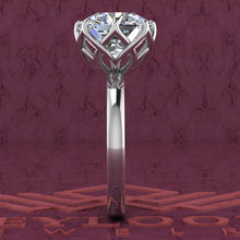 Load image into Gallery viewer, 5 Carat Square Radiant Cut Tulip Set 8 Prong Solitaire Euro Shank D Color Moissanite Ring