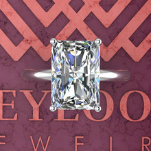 Load image into Gallery viewer, 4.5 Carat Medium Radiant Cut 4 Prongs Solitaire D Color Basket Moissanite Ring