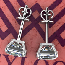 Load image into Gallery viewer, 2.5 CT x2 Asscher Cut Stud D Color Basket Moissanite Earrings