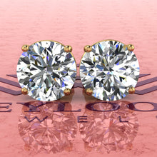 Load image into Gallery viewer, 5 CT x2 Round Cut Stud D Color Basket Moissanite Earrings