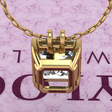 Load image into Gallery viewer, 6.5 CT Asscher Cut Solitaire Basket Moissanite Necklace D Color