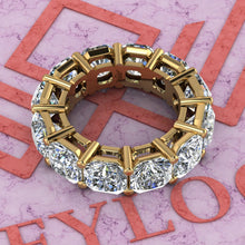 Load image into Gallery viewer, 12 CTW Square Radiant Cut Eternity Bands D Color Basket Moissanite Ring